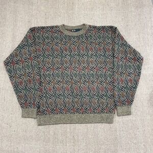 vintage R&R Casual sweater mens xl Brown 1990s argyle Pattern
